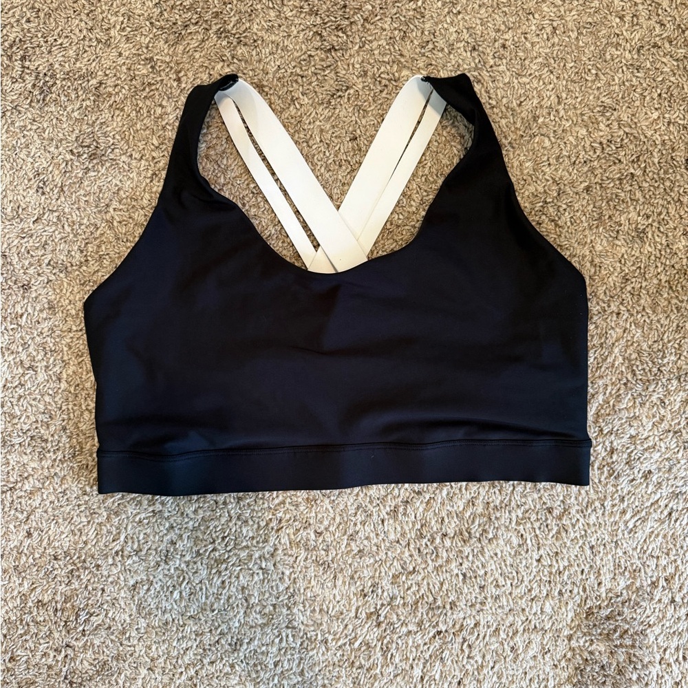 Old Navy Black Sports Bra with White Straps